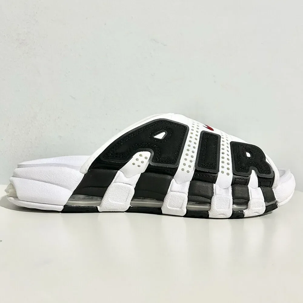 Nike Air More Uptempo “White Black Red” Men’s Size 10 Cushioned Lifestyle Slides